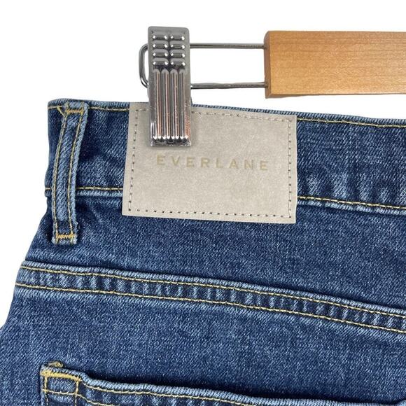 New Everlane The Way-High Denim Short High Rise Raw Hem Organic Cotton Size 31 - Picture 10 of 14